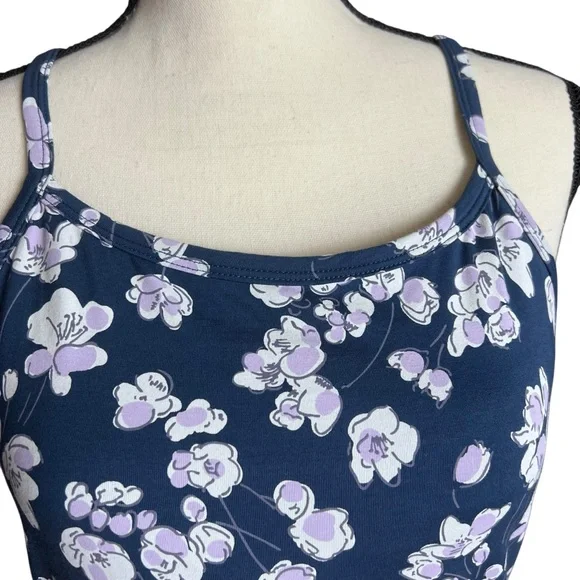 Pact Blue Floral Organic Cotton Sleeveless Fit & Flare Midi Dress Size L - Picture 8 of 11